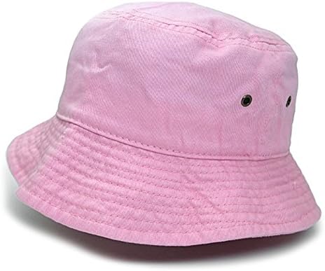 Deewang Fashion 100% Cotton Summer Bucket Fisherman Sun Hat (S/M, Baby Pink)