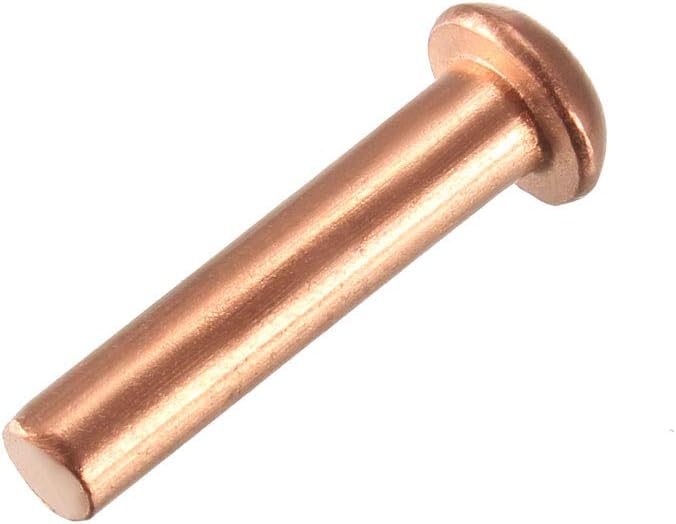 Amazon.com: uxcell 50 Pcs 1/8" x 15/64" Round Head Copper Solid Rivets ...