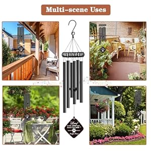 Pet Memorial Gifts for Dogs, 28″ Black Pet Memorial Wind Chime, Square Pendant Dog Memorial Gifts for Loss of Dog, Pet Loss Gifts Dog Bereavement Gifts Pet Sympathy Gifts…