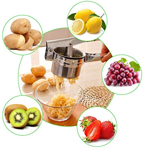 Freetor Stainless Steel Potato Ricer With Three Interchangeable Ricing Discs(Fine,Medium,Coarse),Premium Stainless Steel Baby Food Strainer,Vegetable Fruit Ricer #TOP4