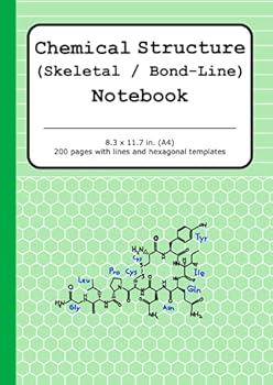 Paperback Skeletal / Bond-Line Chemical Structure Drawing Notebook: with lined pages and hexagonal templates, ideal for organic chemistry structure drawing ... keeping, Size: 8.3 x 11.7 in. (A4), 200 pages [Large Print] Book