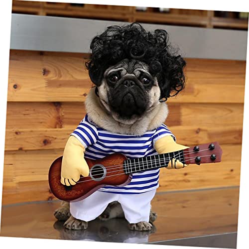 Disfraz divertido de guitarrista para perro talla XL miniatura 3