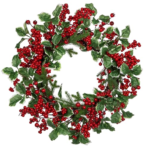 Hollyone 45cm Weihnachtskranz Türkranz Weihnachtsdeko, Künstliche...