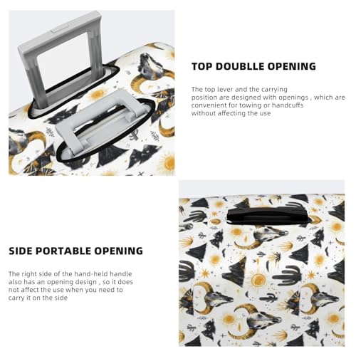 Luggage Cover Protector - Black Gold Sheep Skull Print Suitcase Covers for Luggage Fit 29-32 Inch Suitcase4