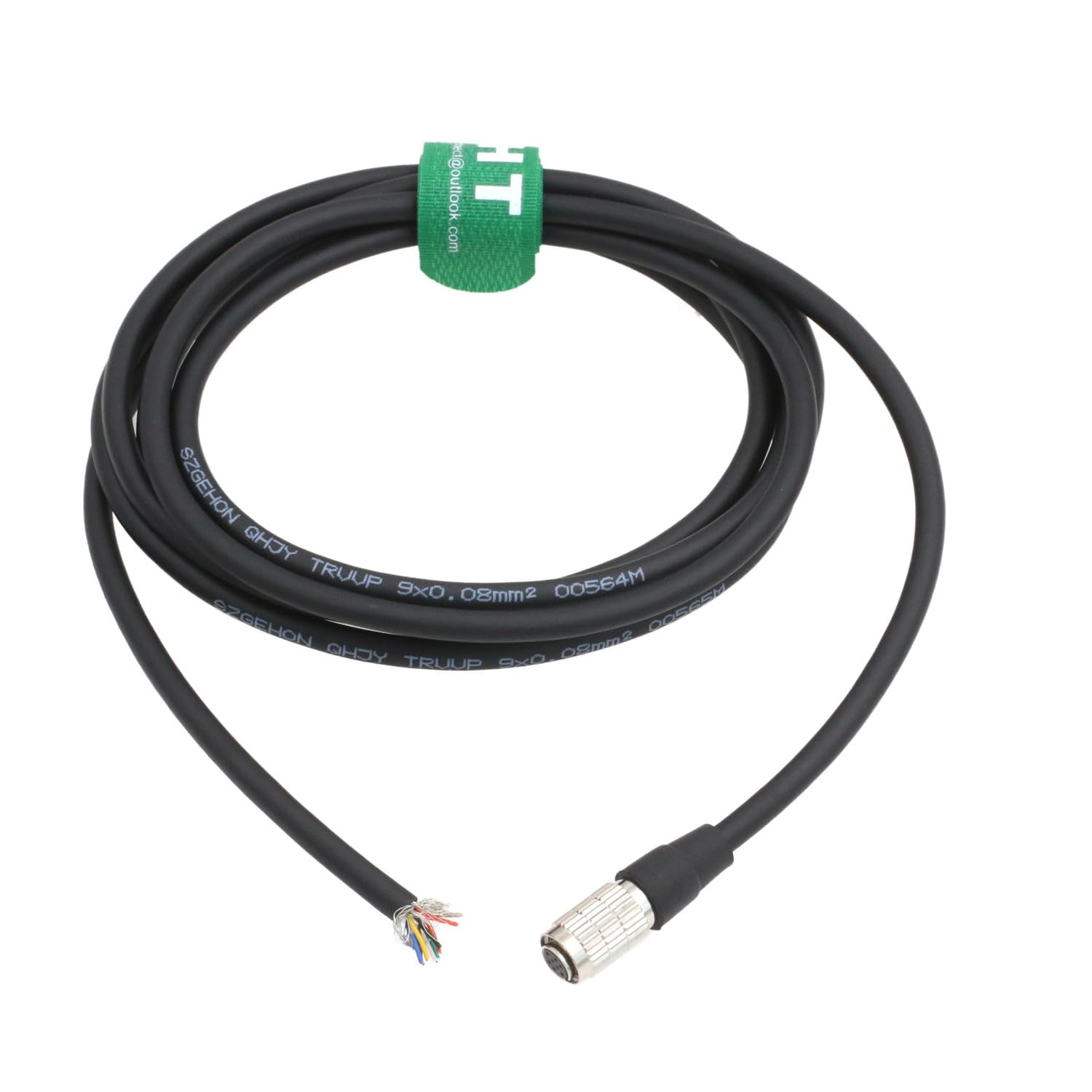 HangTon Hirose 8 Pin Femelle à Câble Ouvert Fil Nu pour Allied Vision Guppy et Mako, DAHENG Imaging CCD GIGE Industrial Camera HR25-7TP-8S 3m