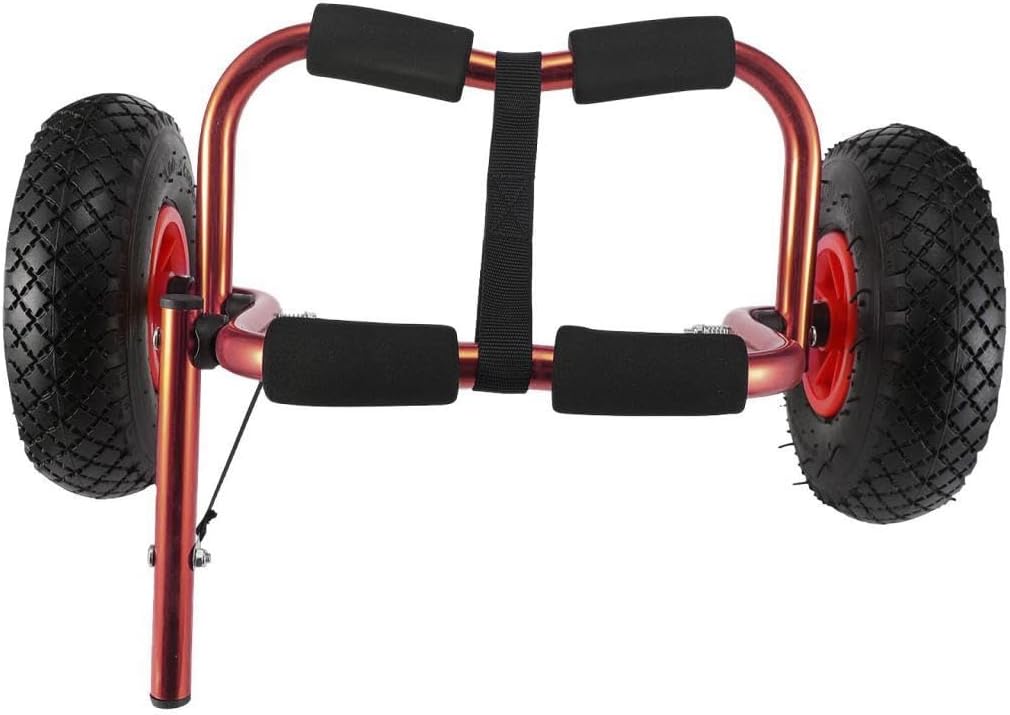kowaku Kayak Cart Kayak Trailer Folding Aluminum Tube 10 inch Solid Wheel Carrying Practical Adjustable Canoe Transport Cart Trolley