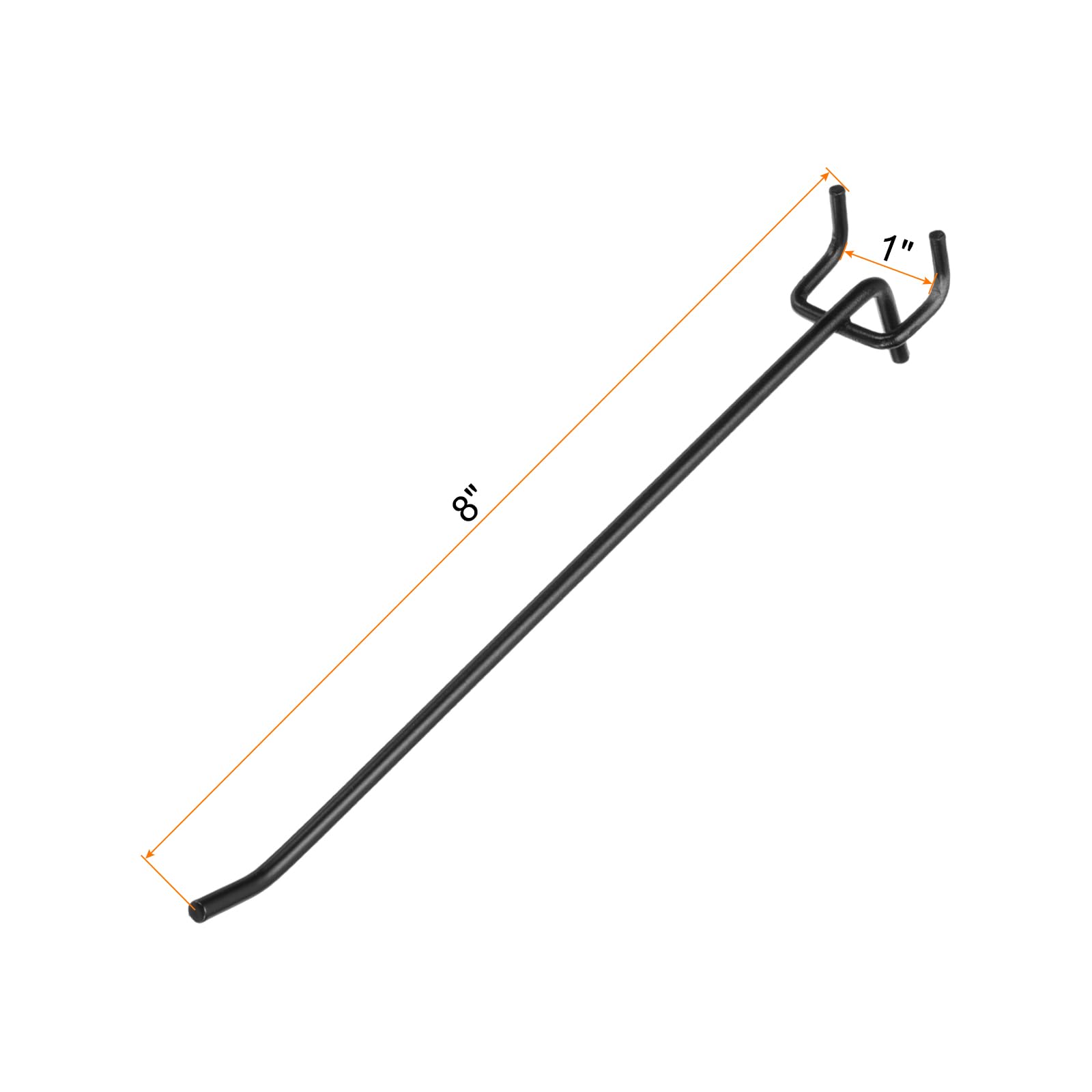 QUARKZMAN 50 Piezas Ganchos Para Tablero Perforado De 8" Acero Inoxidable Ganchos Colgantes Para Exhibición PortaDe Pared Para Organizar Para Taller Garaje Cocina Tienda Negro