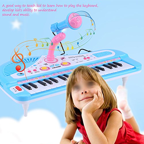 Kinderpiano speelgoed, mini e-keyboard multifunctionele piano 37 toetsen Roze muziek educatief instrument speelgoed met… - Image 4
