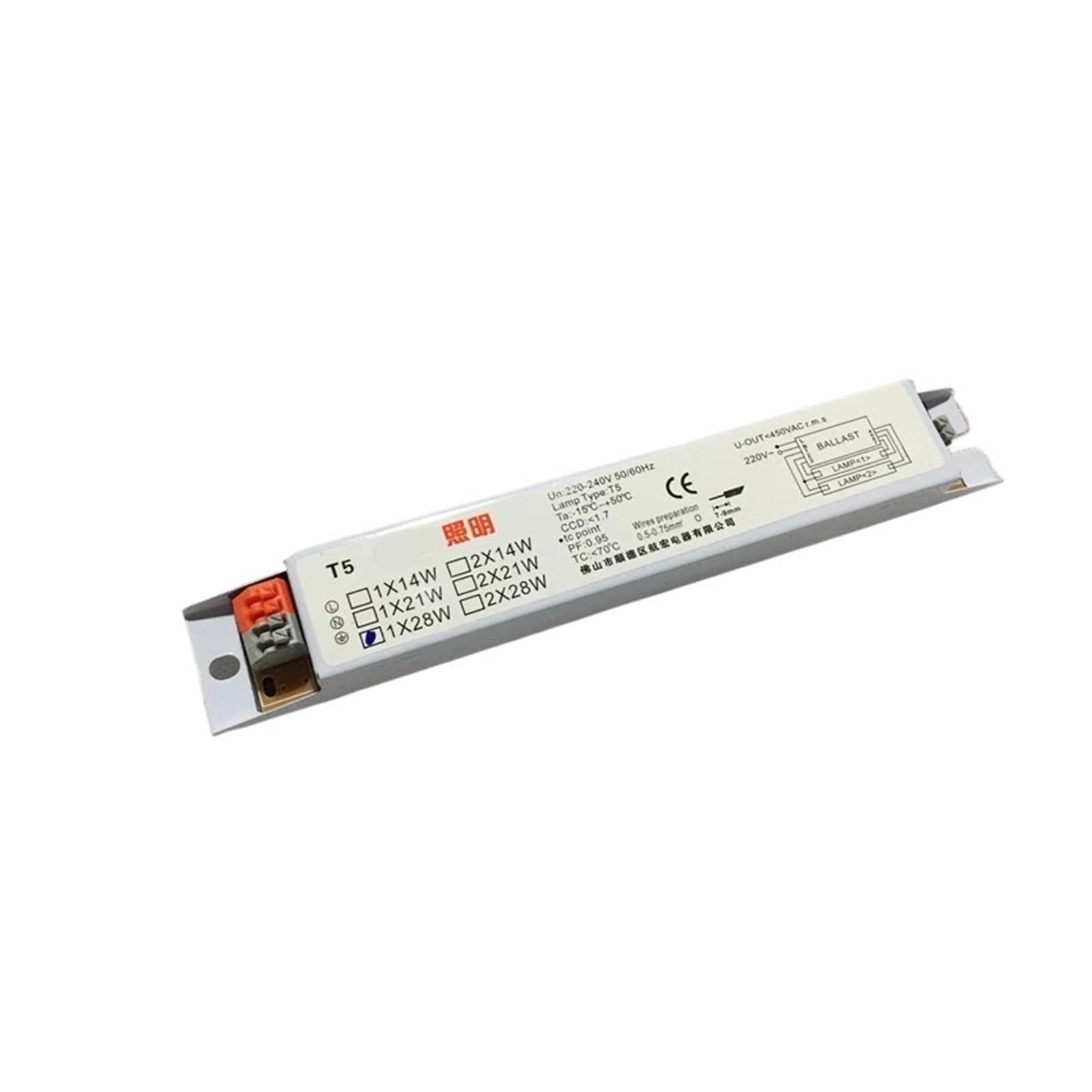 Reattore elettronico for lampade Fluorescenti T5 ad Ampia Tensione 220-240 V CA 28 W 50/60 Hz