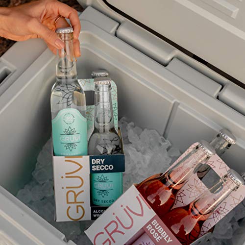 Gruvi Non-Alcoholic Bubbly Rose, 12 Bottles, 0% ABV, Non Alcoholic Sparkling Wine, Zero Alcohol Wine,