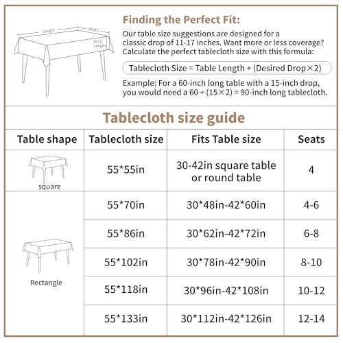 Linen Tablecloths for Square Tablecloth,Beige Tablecloth Advanced Waterproofing Technology for Dinningroom,Farmhouse
