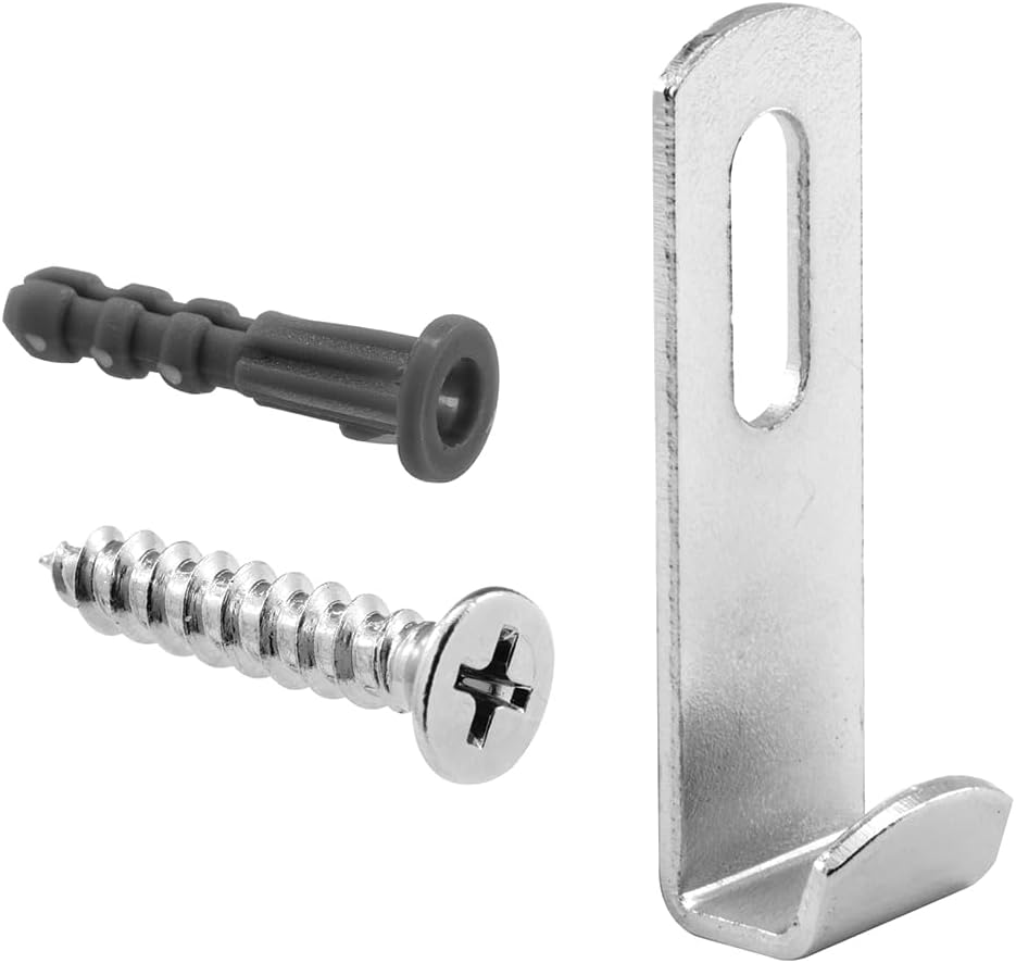 Prime-Line 193675 J-Shaped Mirror Holder Clip, 1/4 in, Steel (4 Pack)