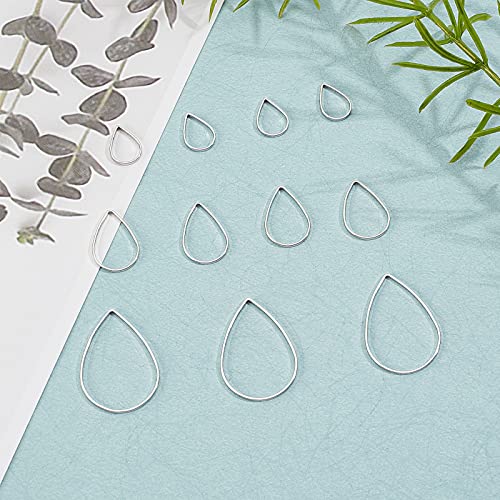 SUNNYCLUE 1 Box 120Pcs 3 Sizes Teardrop Linking Rings Earrings Beading Hoop Brass Metal Open Bezels Frame Charms for Earring Necklaces Findings Crafts Jewelry Making Supplies - Image 4