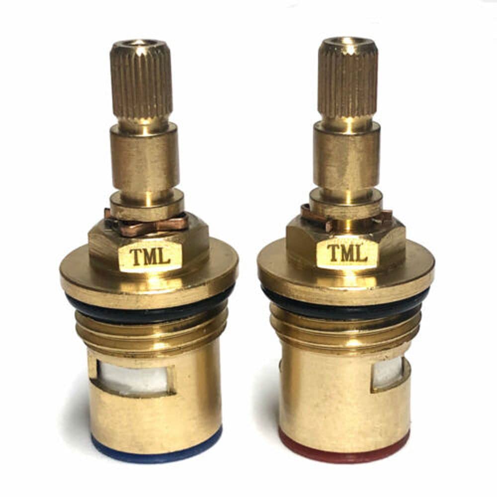 Tml Brass Pair Of Spline Compatible Tap Valve Carron Phoenix Alba Maya Post 2014 Sp3547 3547R 133.0438.152 133.0438.154 Size 28