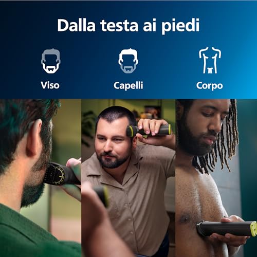 Rifinitore All-in-One Philips serie 7000, Multigroom 14 in 1 per viso, testa e corpo, 21 impostazioni di lunghezza (0,5-16 mm). Un unico strumento, massima precisione (modello MG7930/15) - Immagine 1