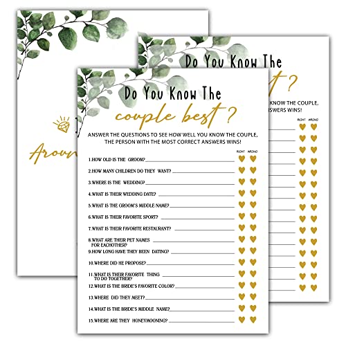 OZTEMETY Bridal Shower Games - Greenery Engagement Party Game Cards
