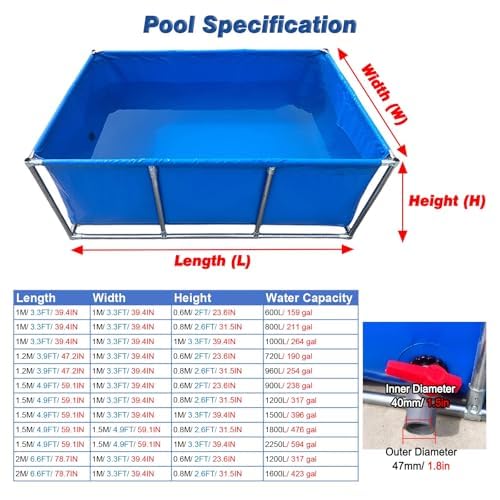 Piscina fuori terra con struttura in acciaio, facile da montare e durevole, perfetto per rinfrescare l'estate del cortile