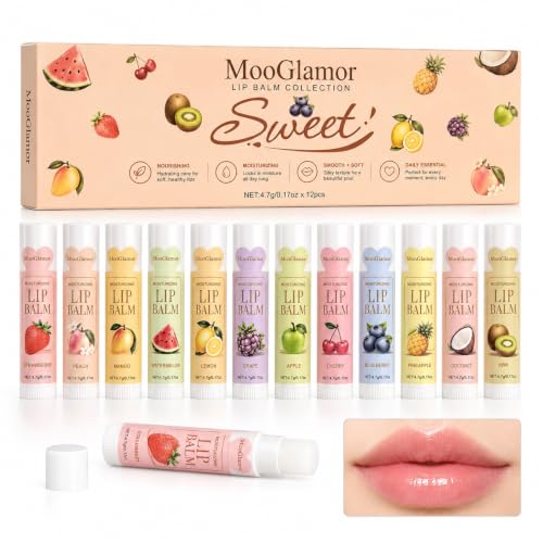12 Pcs Fruit Flavor Lip Balm Set image 2