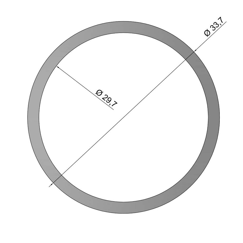 Edelstahlrohre in vielen Ø und Längen von 10-600 cm zum Beispiel: Ø 33,7 x 2 mm (1 Zoll) im Längenzuschnitt 2800 mm