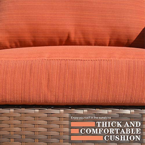 Ovios OVIOS-007 Patio Furniture Sets 4 Pcs Outdoor Wicker Rattan Sofa thumb #7