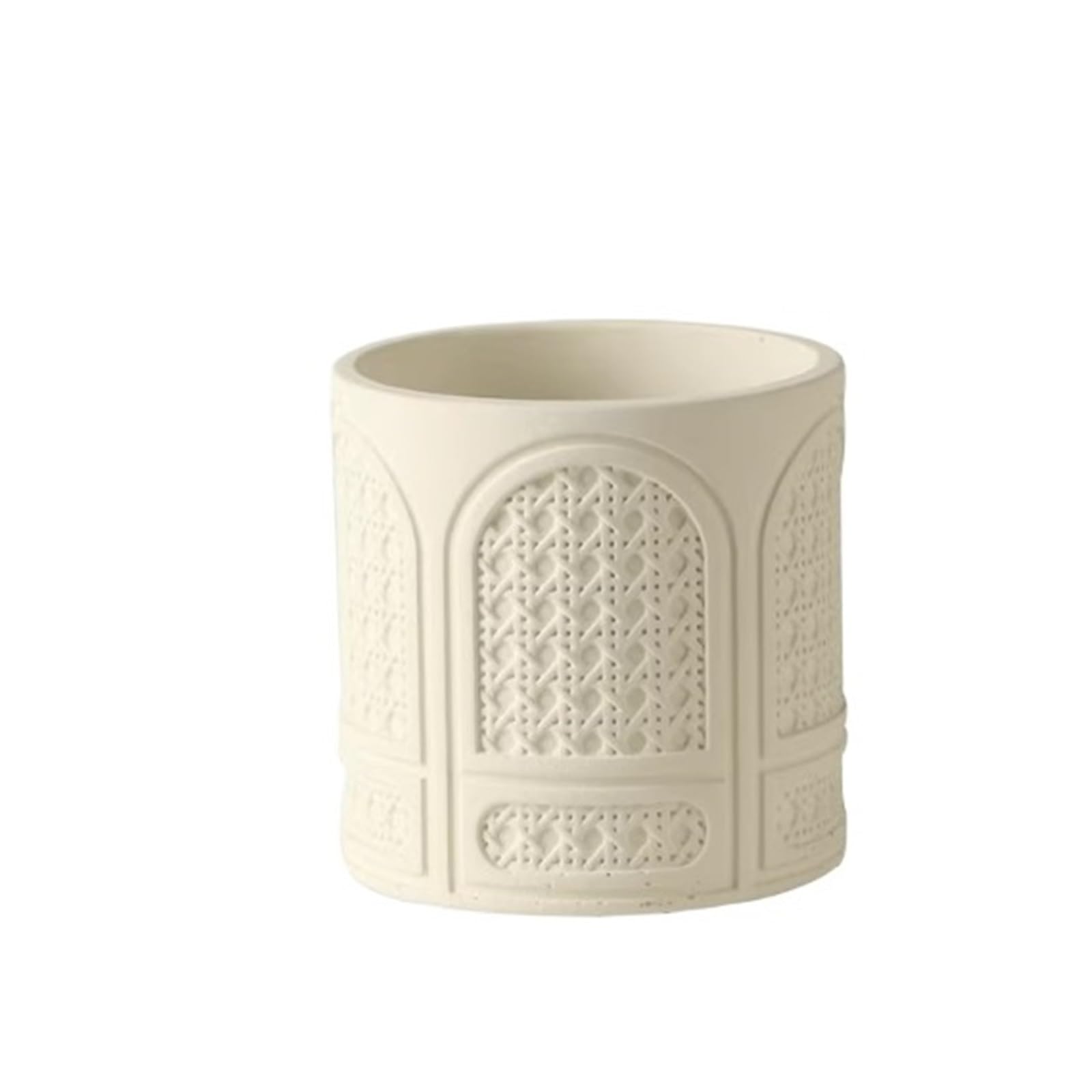 guiling-1986 Pots for Plants Creative Living Room Decor: Relief-Carved Cement Planters For Indoor Succulent Planting And Balcony Ornaments Flower Pot(White,Small)