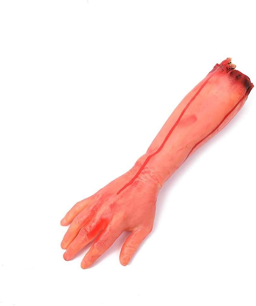 Ellaao Severed arm Fake Severed Arm Hand Bloody Hand Horror Scary Halloween Prop Human Arm Hand Scary Cut Off Bloody Fake Arm Hand Bloody Dead Body Parts