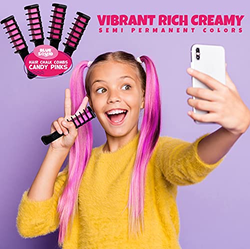 Blue Squid Hair Chalk For Girls – Hair Color Combs, Vibrant Temporary Hair Color For Kids, Washable Hair Dye, Teenage Girls Gifts Ideas, Perfect 6 7 8 9 10 11 12 Girl Gifts #TOP3