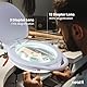 Neatfi Elite XL HD Super LED-Lupenleuchte, 3 Dioptrien mit 12 Dioptrien, dimmbar, 3 Lichtmodi (3000K/4000K/6500K), blendfrei, verstellbarer Arm (Weiß, 18 CM Glaslinse)