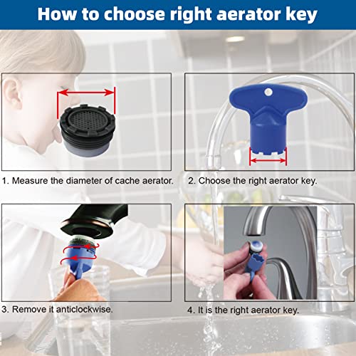 12 Pieces Faucet Cache Aerator Of 4 Sizes Insert Aerator, 4 Pieces Removal Wrench Tool For Male 16.5 18.5 21.5 24Mm Tap Aerator, Water Saving Flow Restrictor Replacement Set For Bathroom Kitchen Sink #TOP5