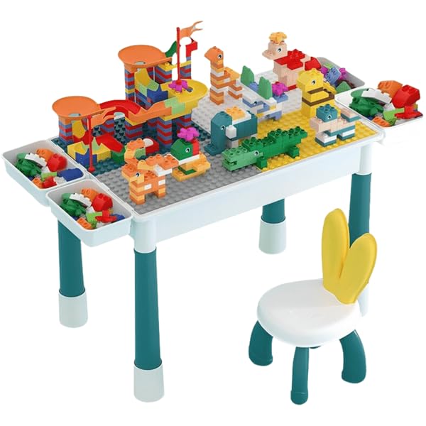Frilla Tavolo Multifunzionale per Bambini con Piano Reversibile – Tavolo attività per Disegnare, Giocare e Costruire, Tavolino per Bambini con Spazio Portaoggetti – Koclinka