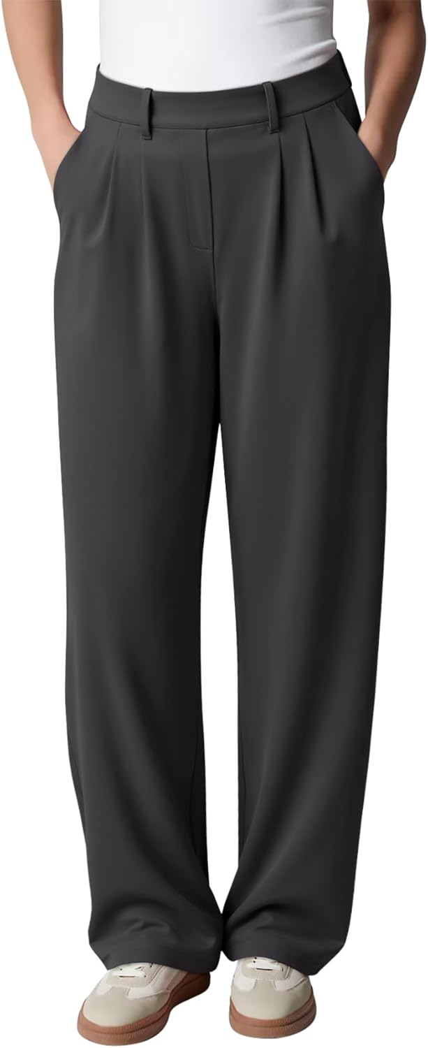 LASLULU Womens Yoga Dress Pants Casual Wide Leg Stretchy Office Travel Trousers Business Casual Work Pants Slacks - Image 4