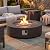 COSIEST 42 inch Outdoor Propane Fire Pit Coffee Table w Concrete Round Base Patio Heater, Certified, 50,000 BTU Stainless Steel Burner, Free Lava Rocks, Rain Cover, Tank Cover