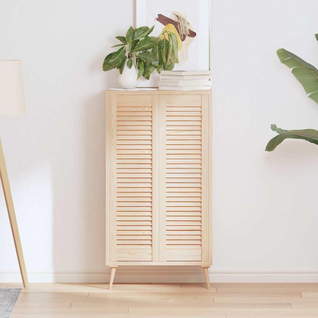Lot de 2 Porte à Persiennes, Porte d'armoire Panneaux de Placard Garde-Robe Buffet 2 pcs 99x29,5 cm pin massif