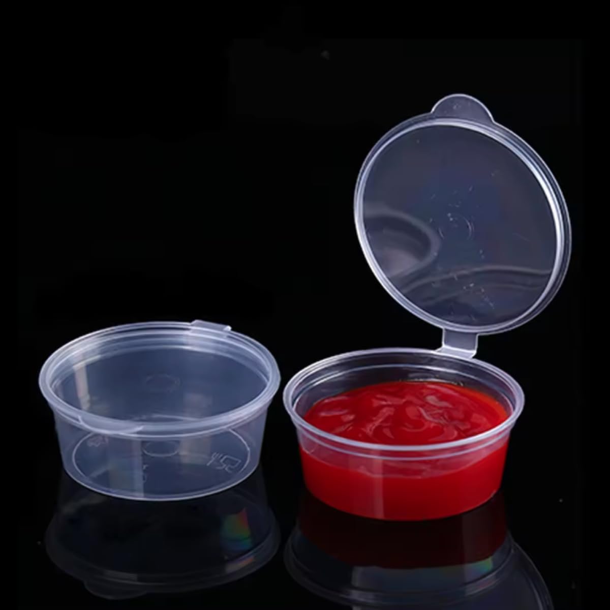 HOT BARGAINS 100 contenitori rotondi in plastica trasparente con coperchio da 180 ml (100)