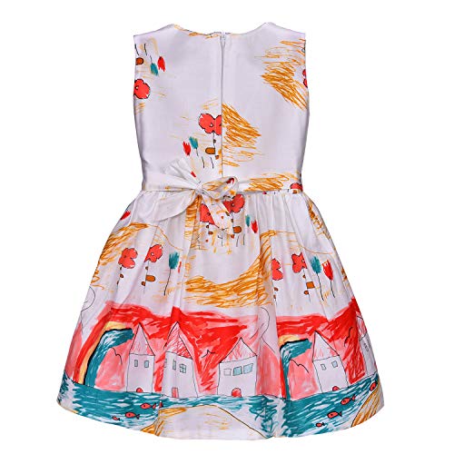 Image of Wish Karo Baby Girls Cotton Frock Causal Dress for Girls-Orange Dress - (ctn306)