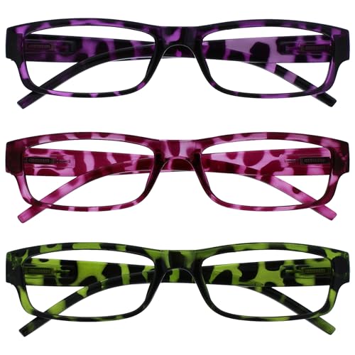 OPULIZE La Compañía Gafas De Lectura Púrpura Rosa Verde Ligero Cómodo Lectores Valor Pack 3 Hombres Mujeres RRR32-546 +1,50