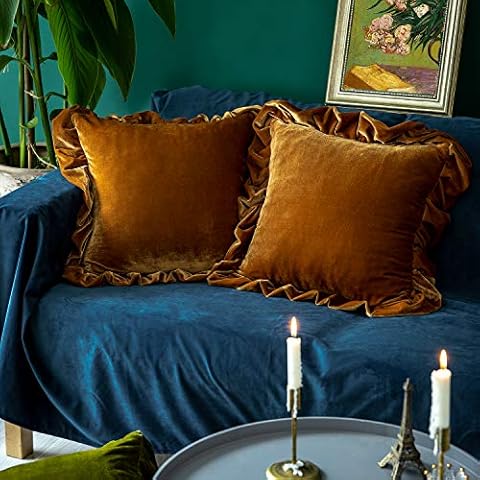 Glory Season Velvet Throw Pillow Cover Soft Decorative Luxurious Solid Square Cushion Case Cover