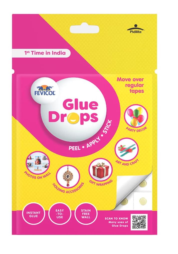 Fevicol Glue Drops - Pack of 480, Clear, Synthetic Rubber, Liquid, Glue