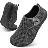Womens Walking Shoes Wide Toe Barefoot Bunion Relief Shoe Comfortable Pregnancy Maternity Hospital Nurse Shoes for Women Non Slip Breathable Summer House Slippers Grey Size 8.5