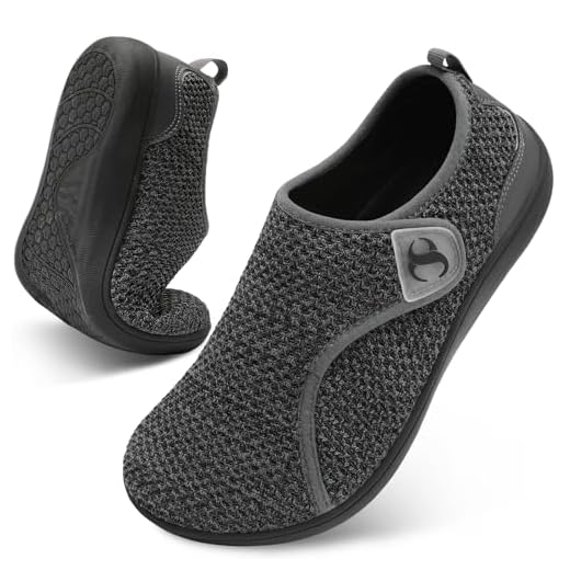 Womens Walking Shoes Wide Toe Barefoot Bunion Relief Shoe Comfortable Pregnancy Maternity Hospital Nurse Shoes for Women Non Slip Breathable Summer House Slippers Grey Size 8.5
