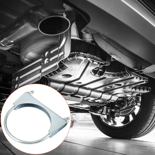 QWORK U-Bolt Muffler Tip Exhaust Hook, 2 Pack 4" OD Universal Silencer Exhaust Clip, Stainless Steel Exhaust Pipe Clamp by QWORK - Used condition - Image 7