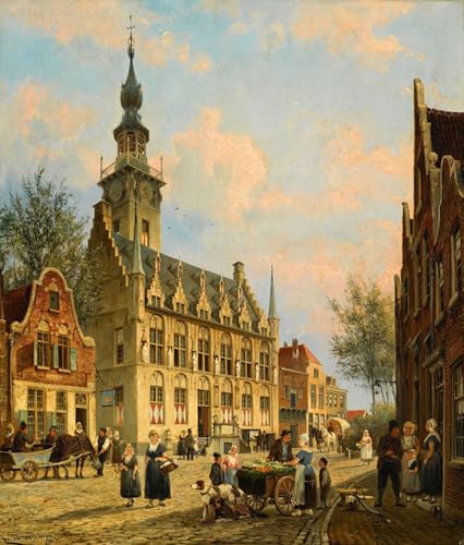 Art tableau hôtel de vlles de Veere pour salon et décoration murale