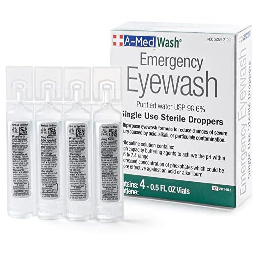 A-Med First AID Eyewash | Eye Cleansing Eyewash | OSHA Approved | Meets ANSI Standard | Set of 4 Vials