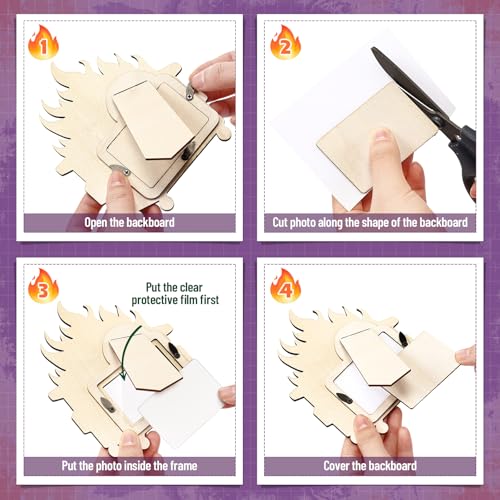 Yerliker 1 Set Dumpster Fire Picture Frame Desk Decor Employee Appreciation Gifts 4.7 x 5.7 Inches Mini Photo Frame Funny Office Gifts for Coworkers(Purple) - Image 4