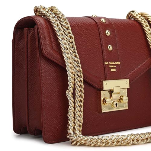 Image of Da Milano Leather Shoulder Bag for Women (00349D-OL)