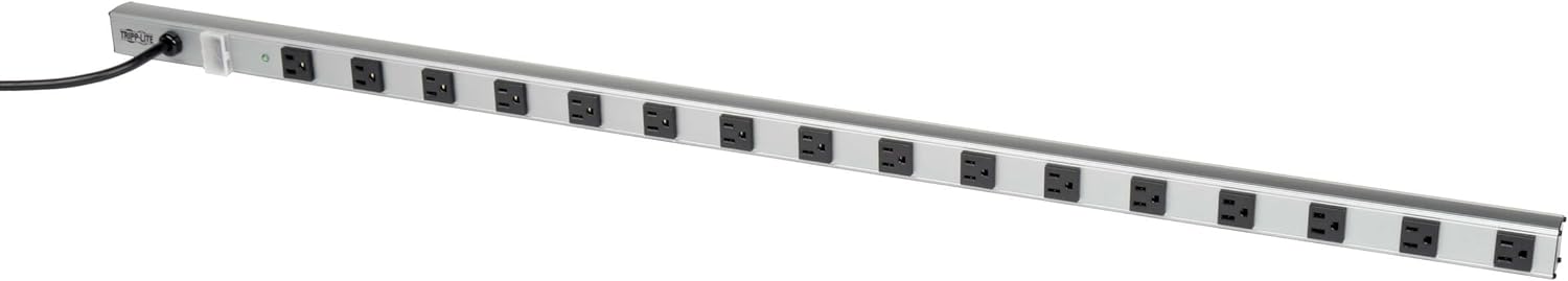 Tripp Lite 16 Outlet Surge Protector Power Strip, 15ft Long Cord, Metal, Lifelong Warranty (SS7415-15),Silver