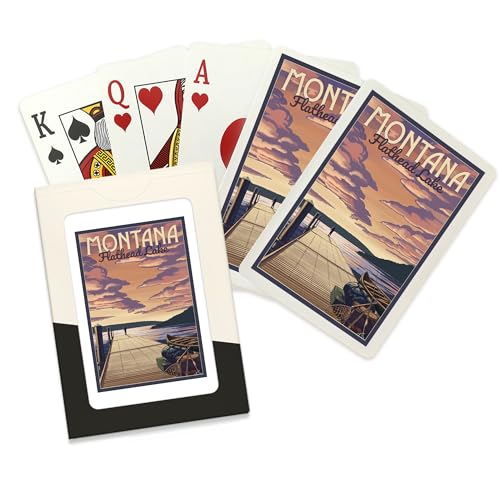 Lantern Press Flathead Lake Montana Baraja Poker