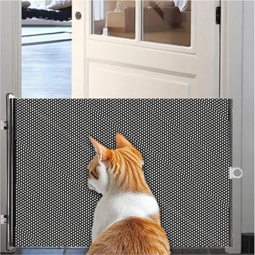 Coaching para perros interiores | Puerta de seguridad retráctil para perros y niños | Barrera protectora versátil para gatos, cocina, salón, puertas, jardín y zona de juegos