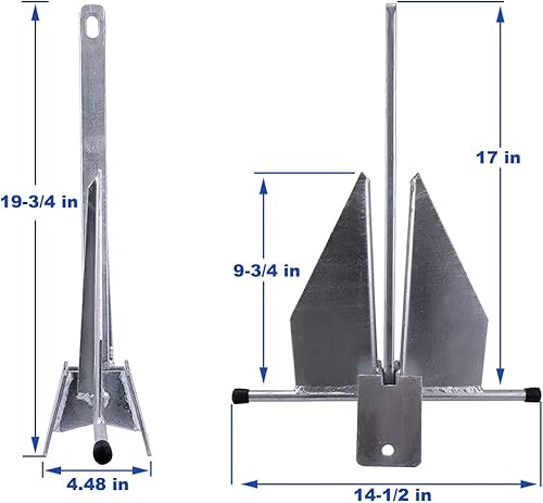Miniatura 2 de MARINE SYSTEM Kit de anclaje portátil galvanizado estilo Fluke 8 LB 10 LB 13LB