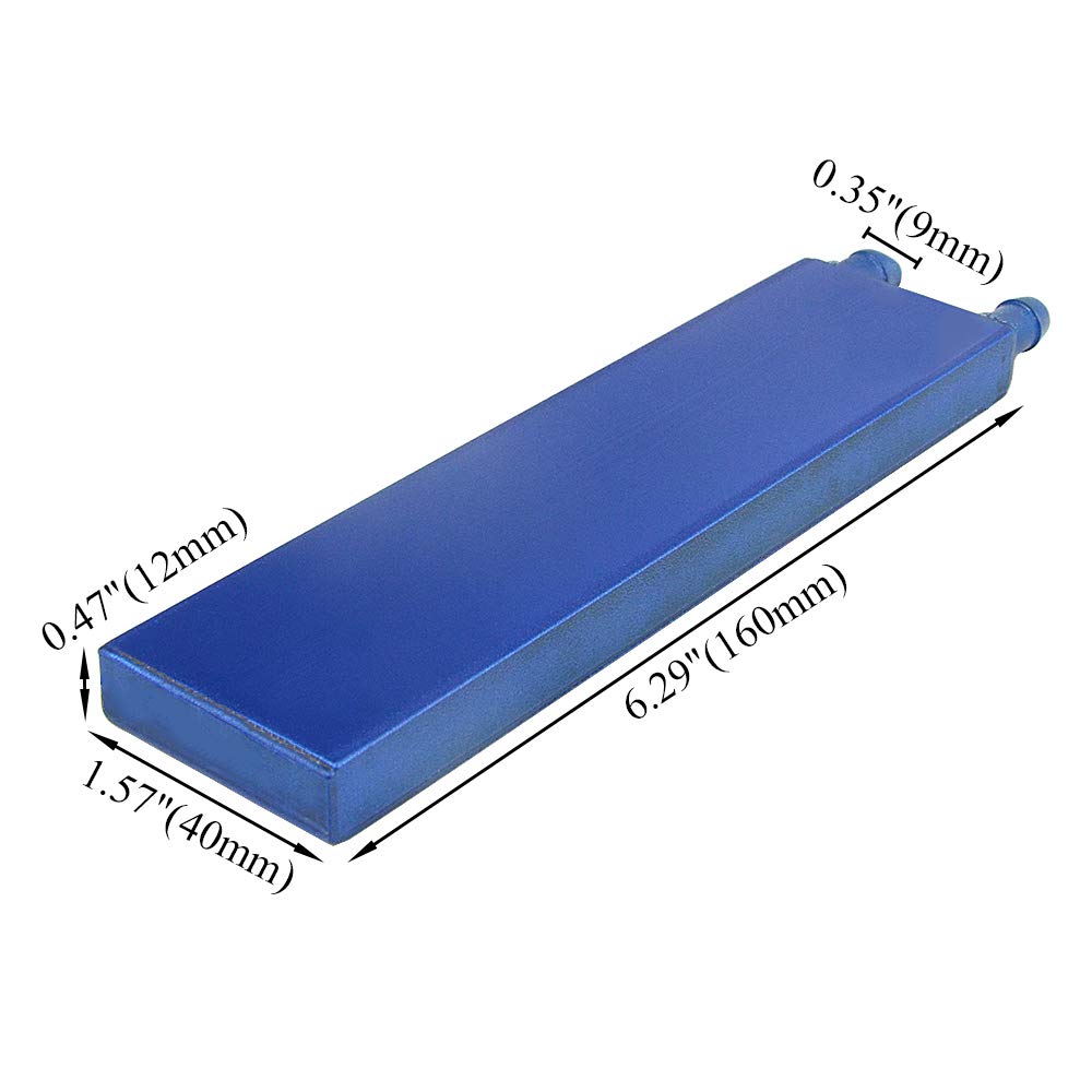 BXQINLENX Aluminum Water Cooling Block for CPU Graphics Radiator Heatsink 41.5X 162X12mm Blue - Image 3